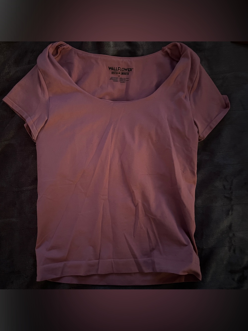 Willow & Clay Dusty Lavender Short Sleeve Scoop Neck Top - Built in Bra